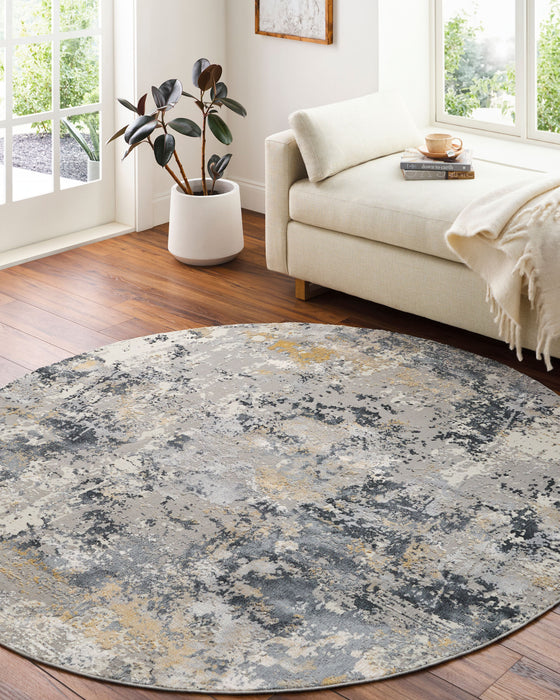 Aisha Machine Woven Rug — Charcoal / Mustard | AIS-2303