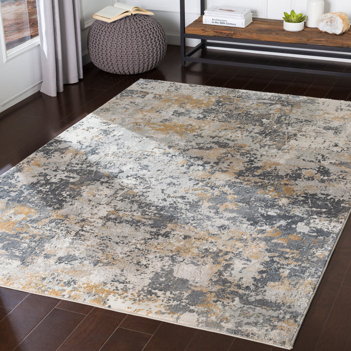 Aisha Machine Woven Rug — Charcoal / Mustard | AIS-2303
