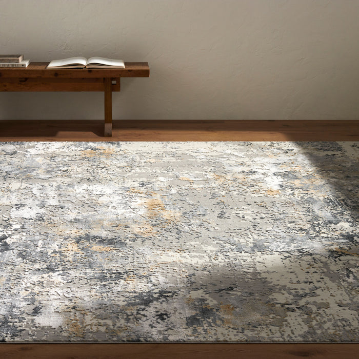 Aisha Machine Woven Rug — Charcoal / Mustard | AIS-2303