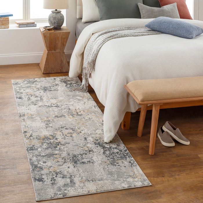 Aisha Machine Woven Rug — Charcoal / Mustard | AIS-2303