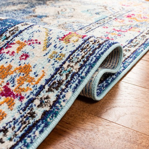 Vintage Medallion Area Rug – Navy / Turquoise Multi – 8' x 11'