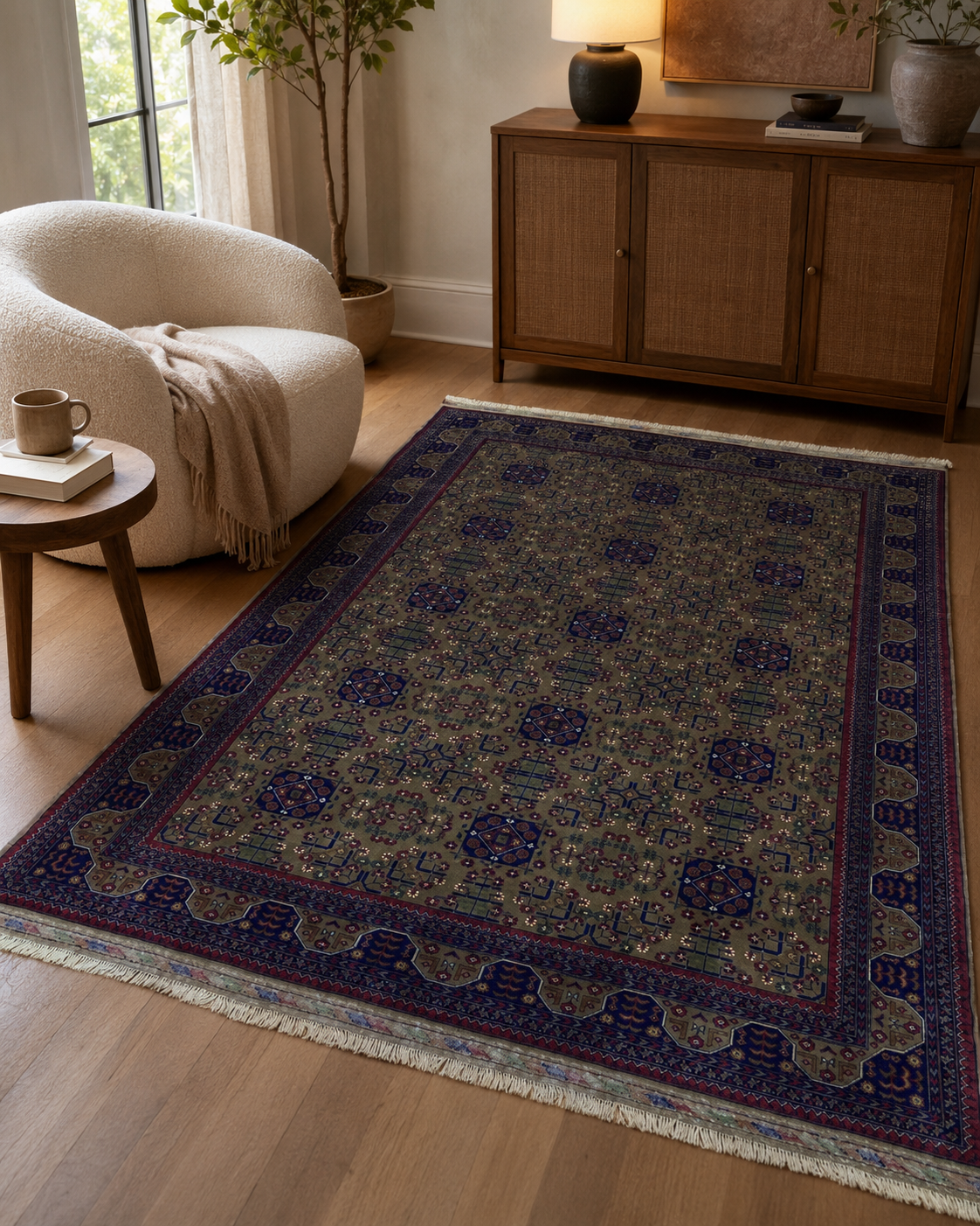 6'9" x 9'11" Handmade Persian Wool Rug room styling example