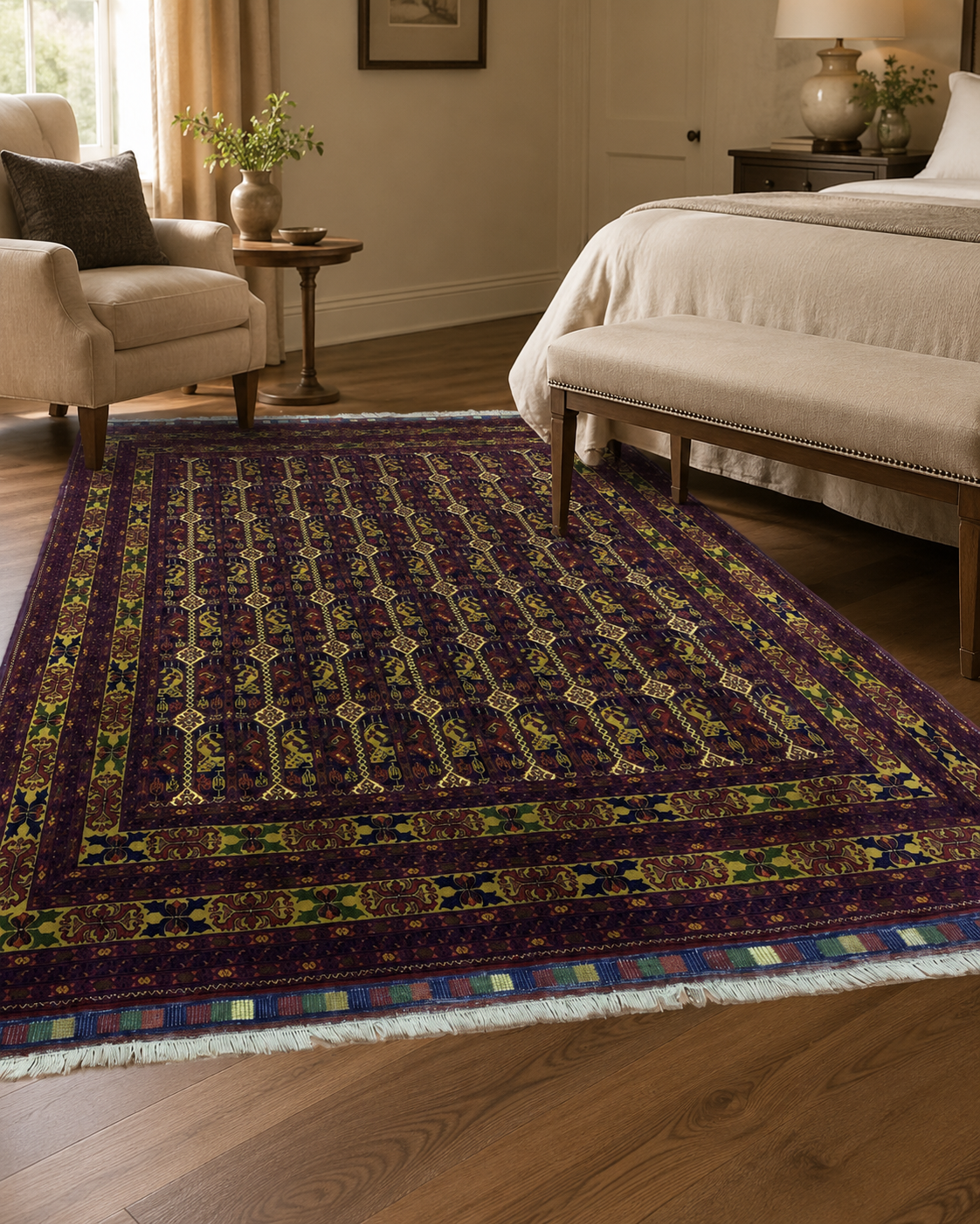 6'9" x 9'8" Handmade Persian Wool Rug room styling example