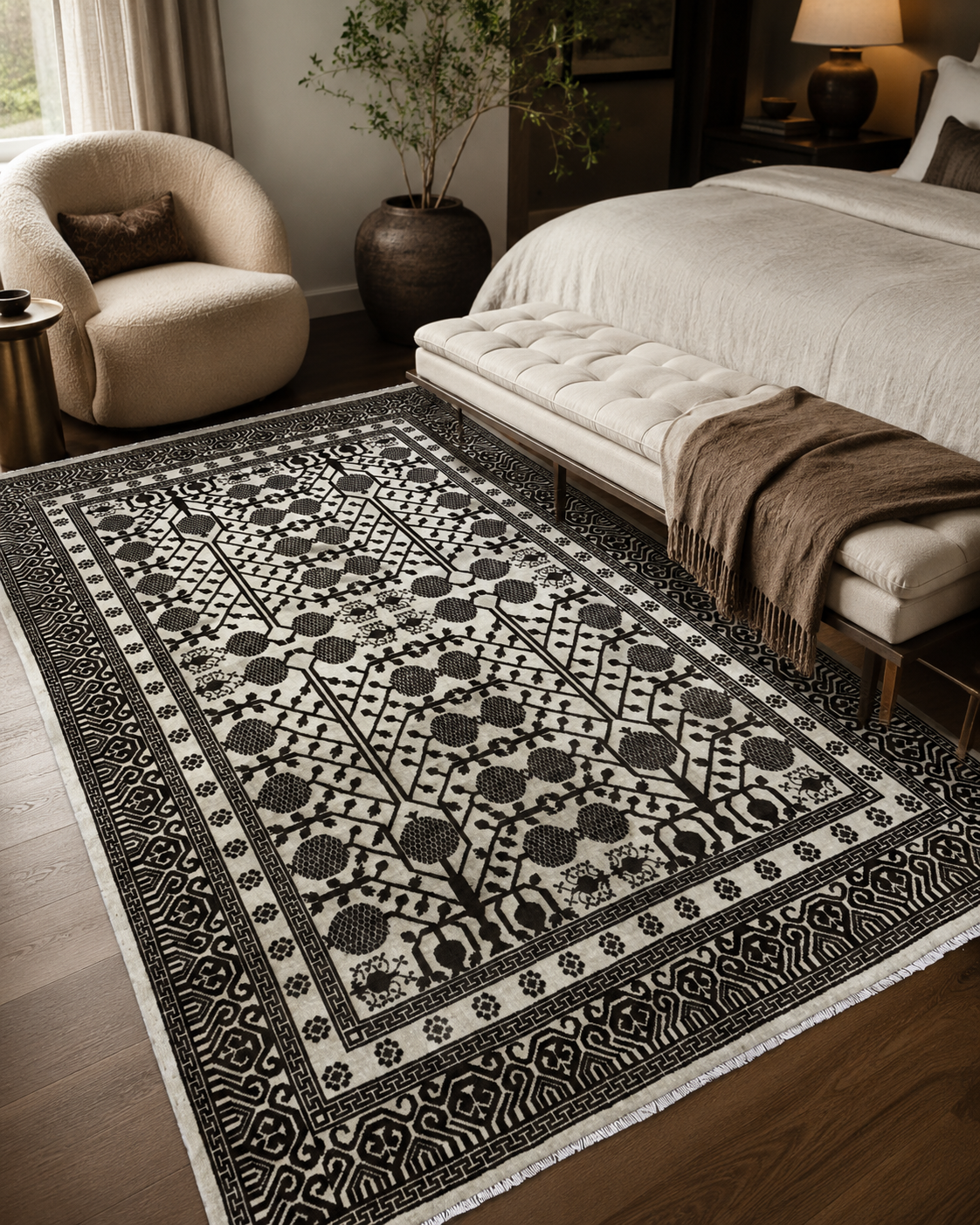 10'1" x 6'8" Handmade Persian Wool Rug room styling example