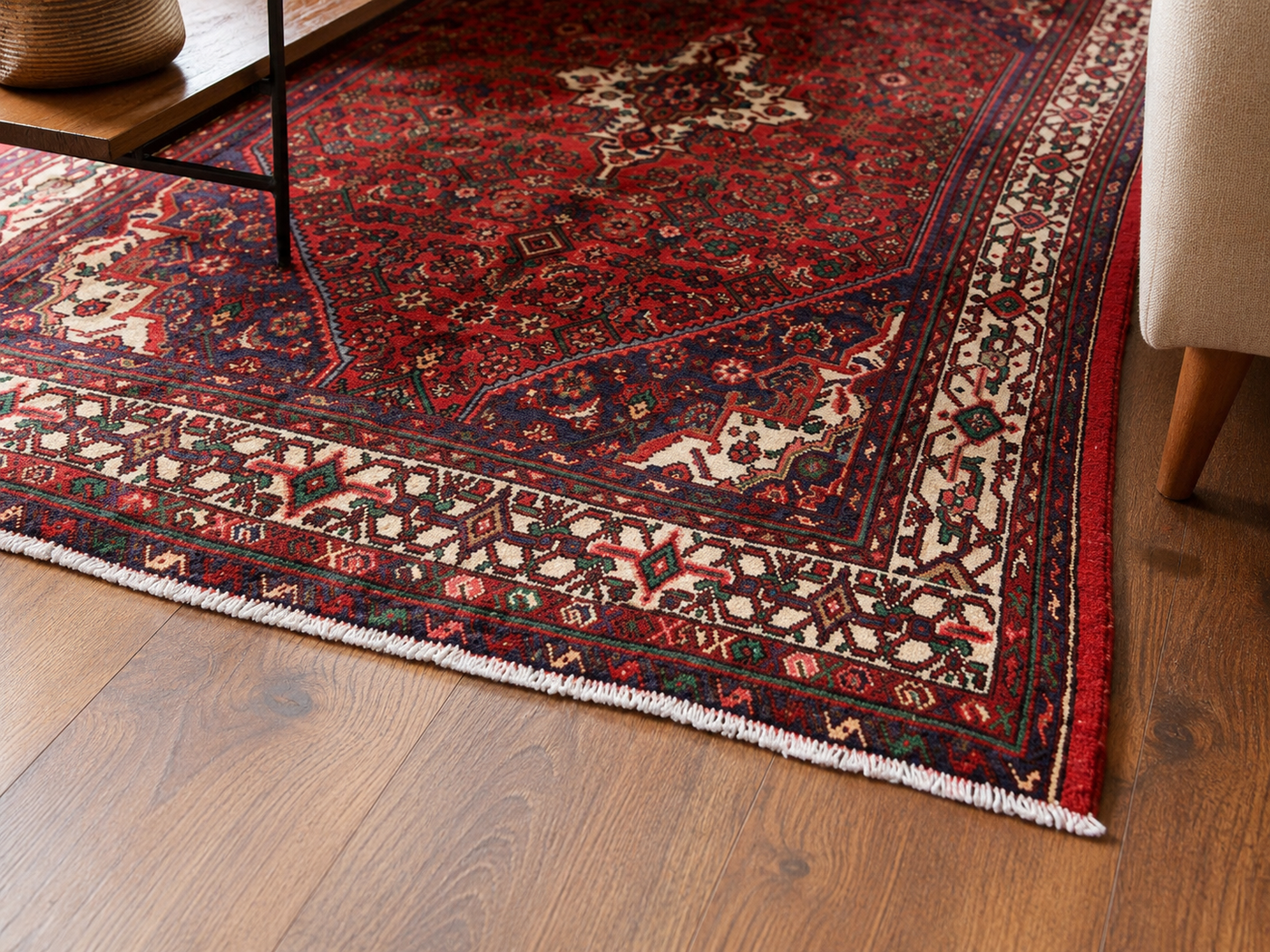 10'5" x 7'0" Handmade Persian Wool Rug wool texture and pattern detail
