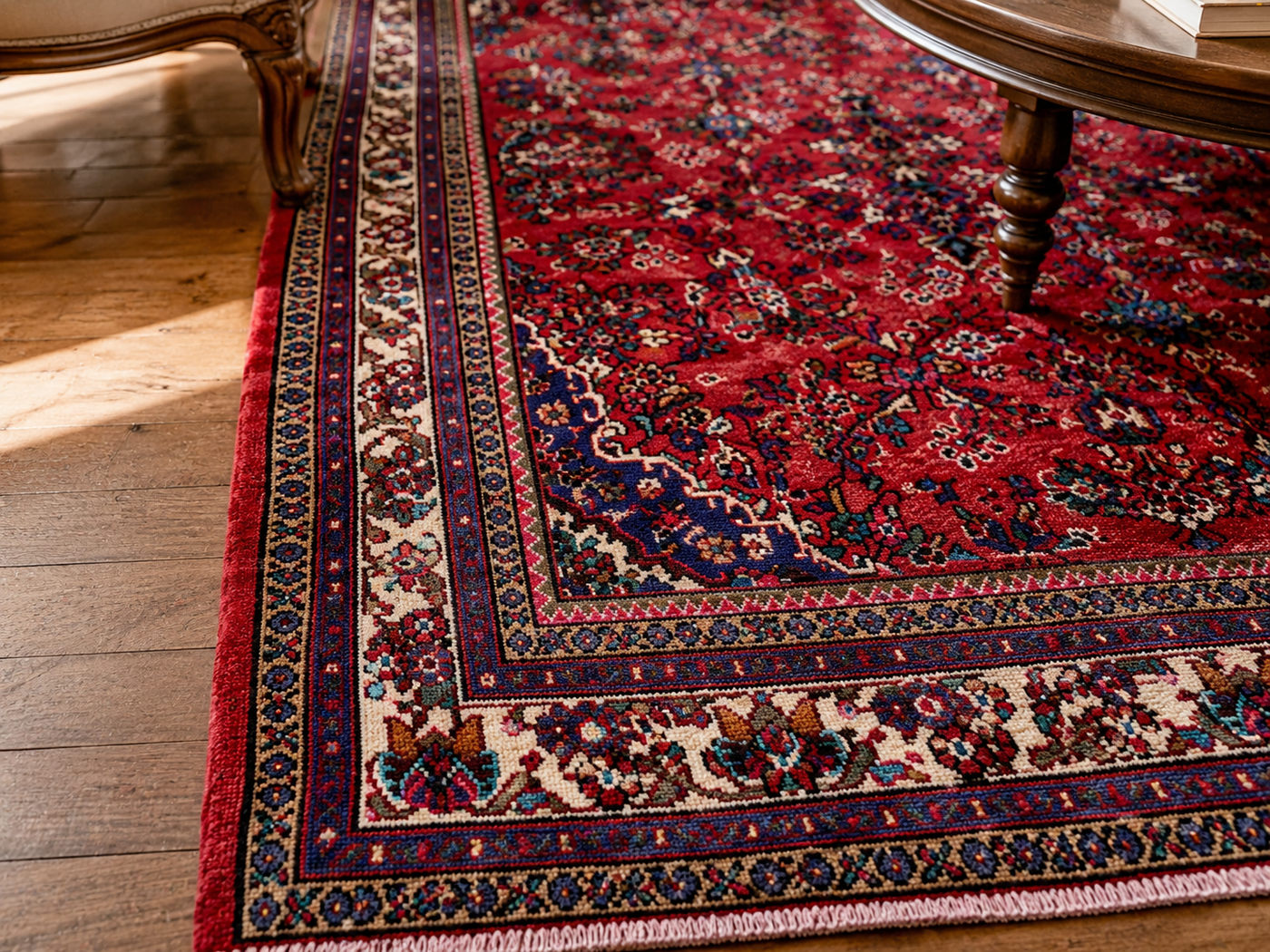 10'1" x 6'11" Handmade Persian Wool Rug wool texture and pattern detail