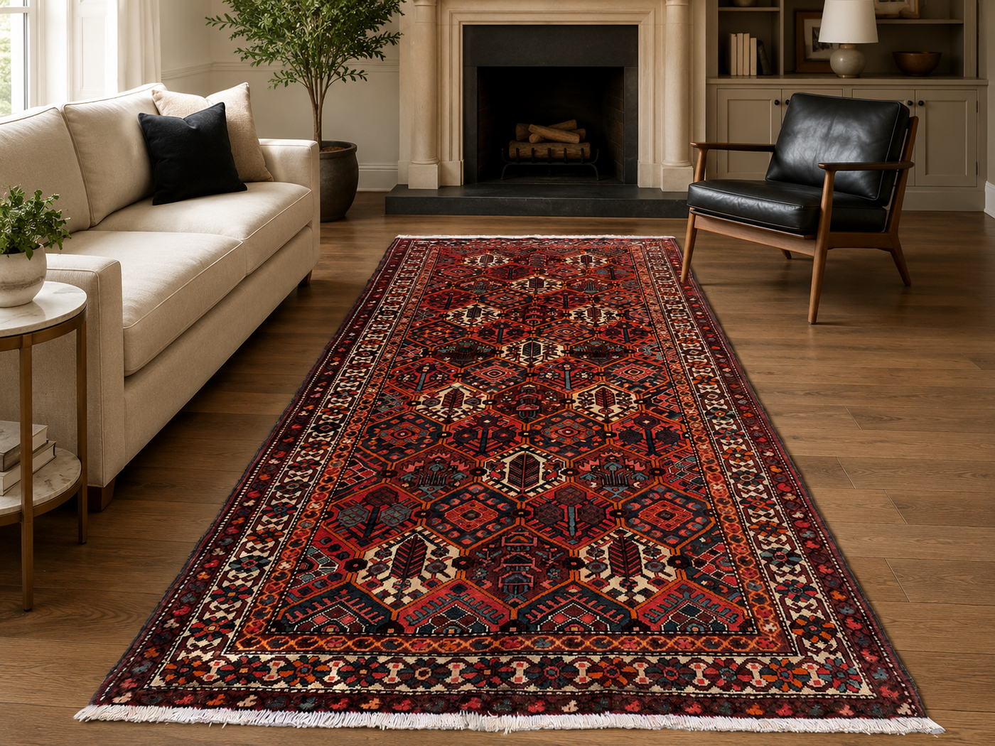 9'10" x 5'3" Handmade Persian Wool Rug styled in a room