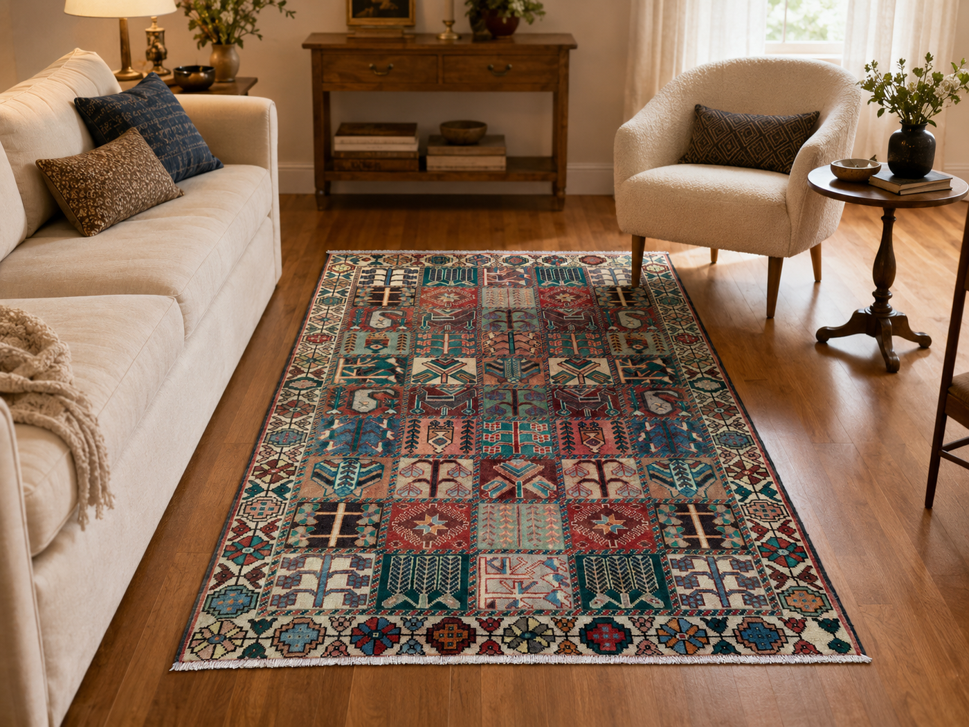 9'4" x 5'9" Handmade Persian Wool Rug room styling example
