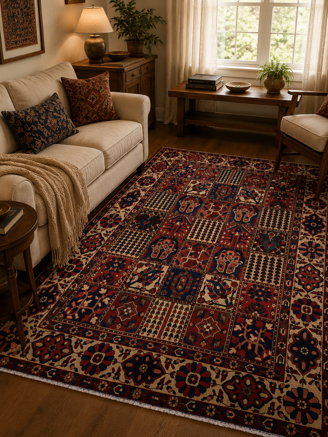 9'11" x 7'2" Handmade Persian Wool Rug room styling example