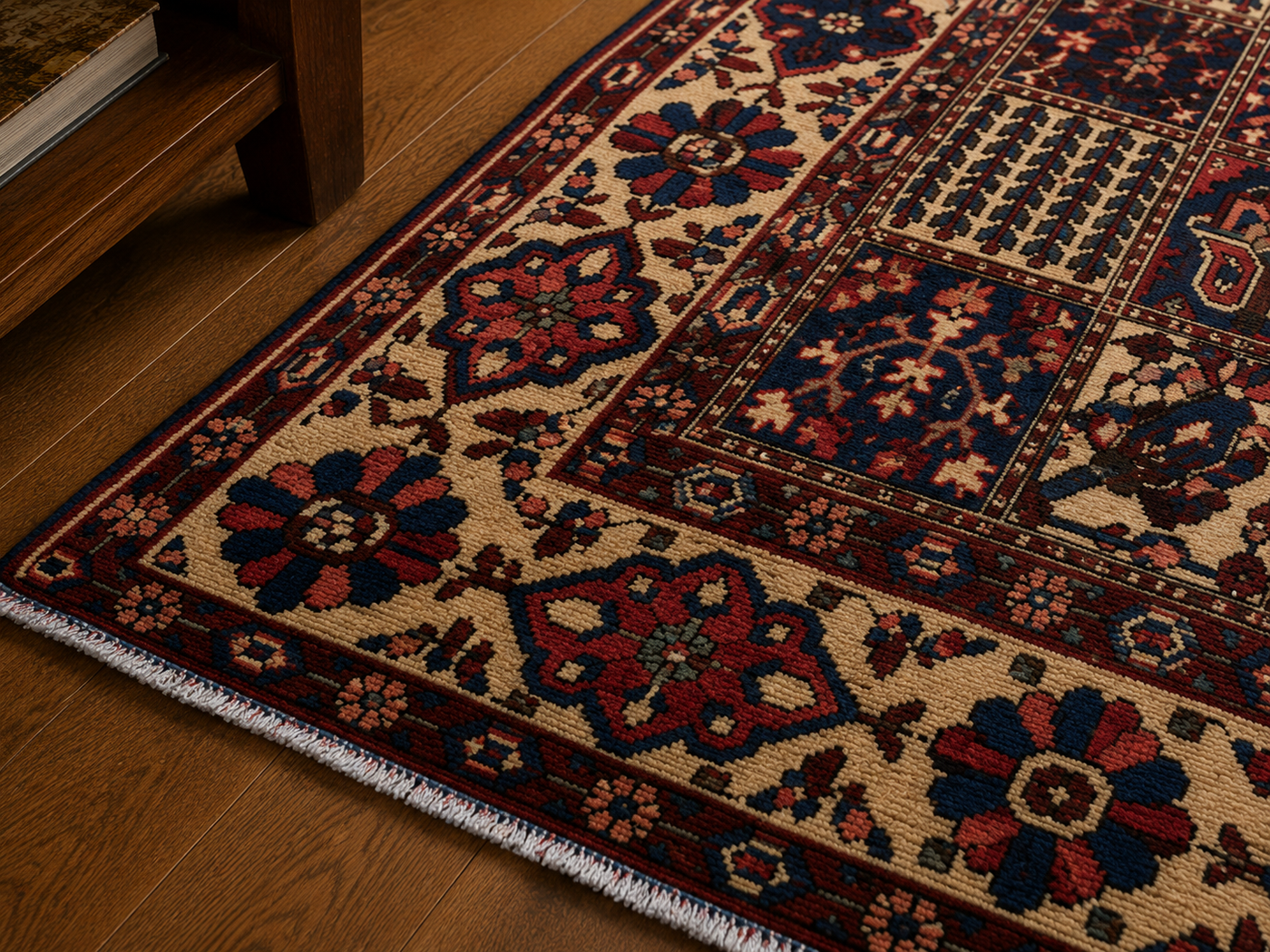 9'11" x 7'2" Handmade Persian Wool Rug wool texture and pattern detail