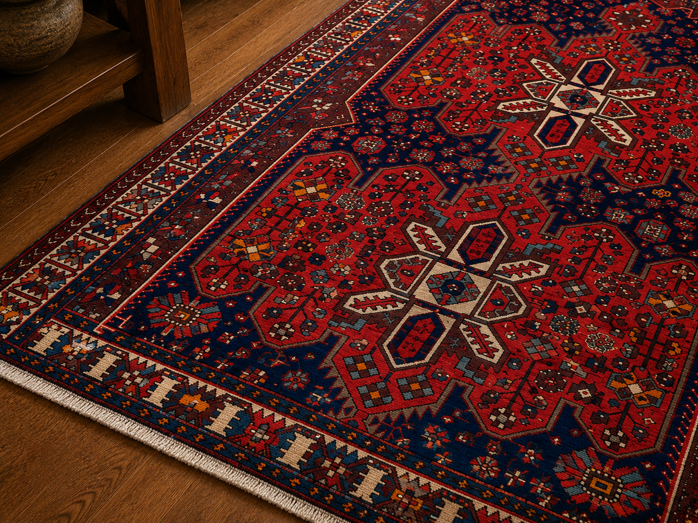10'0" x 6'11" Handmade Persian Wool Rug wool texture and pattern detail