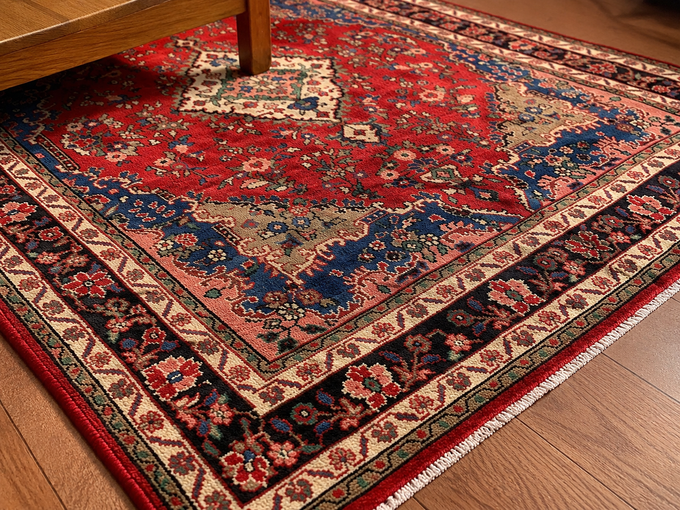 9'8" x 6'10" Handmade Persian Wool Rug wool texture and pattern detail