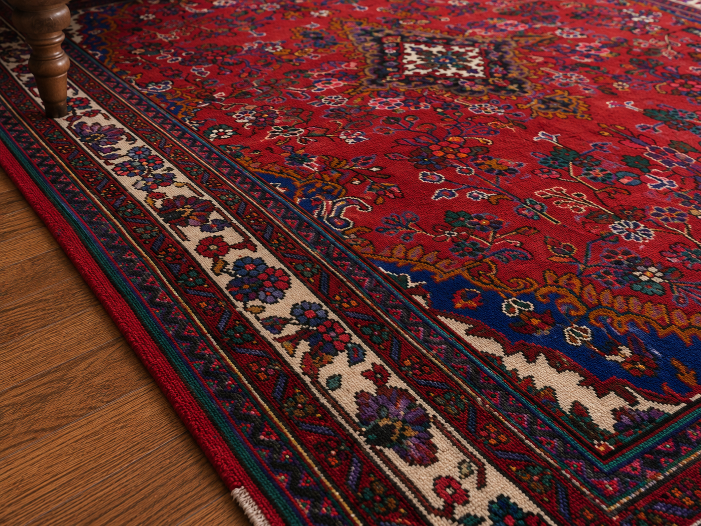 9'11" x 6'11" Handmade Persian Wool Rug wool texture and pattern detail