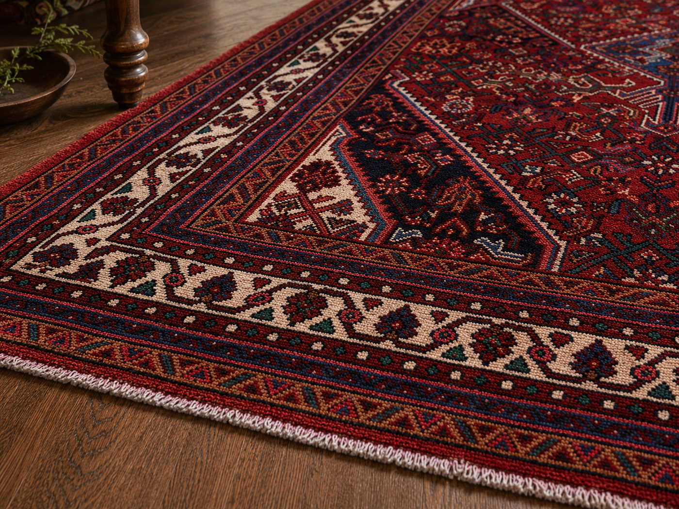 9'11" x 6'10" Handmade Persian Wool Rug wool texture and pattern detail