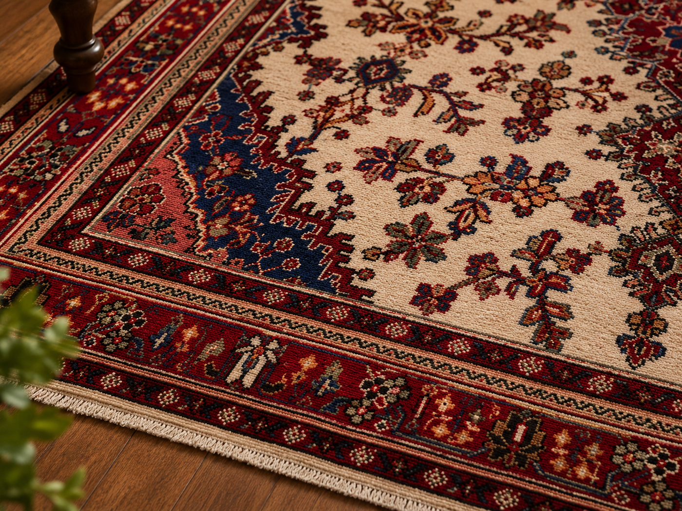 9'7" x 6'11" Handmade Persian Wool Rug wool texture and pattern detail