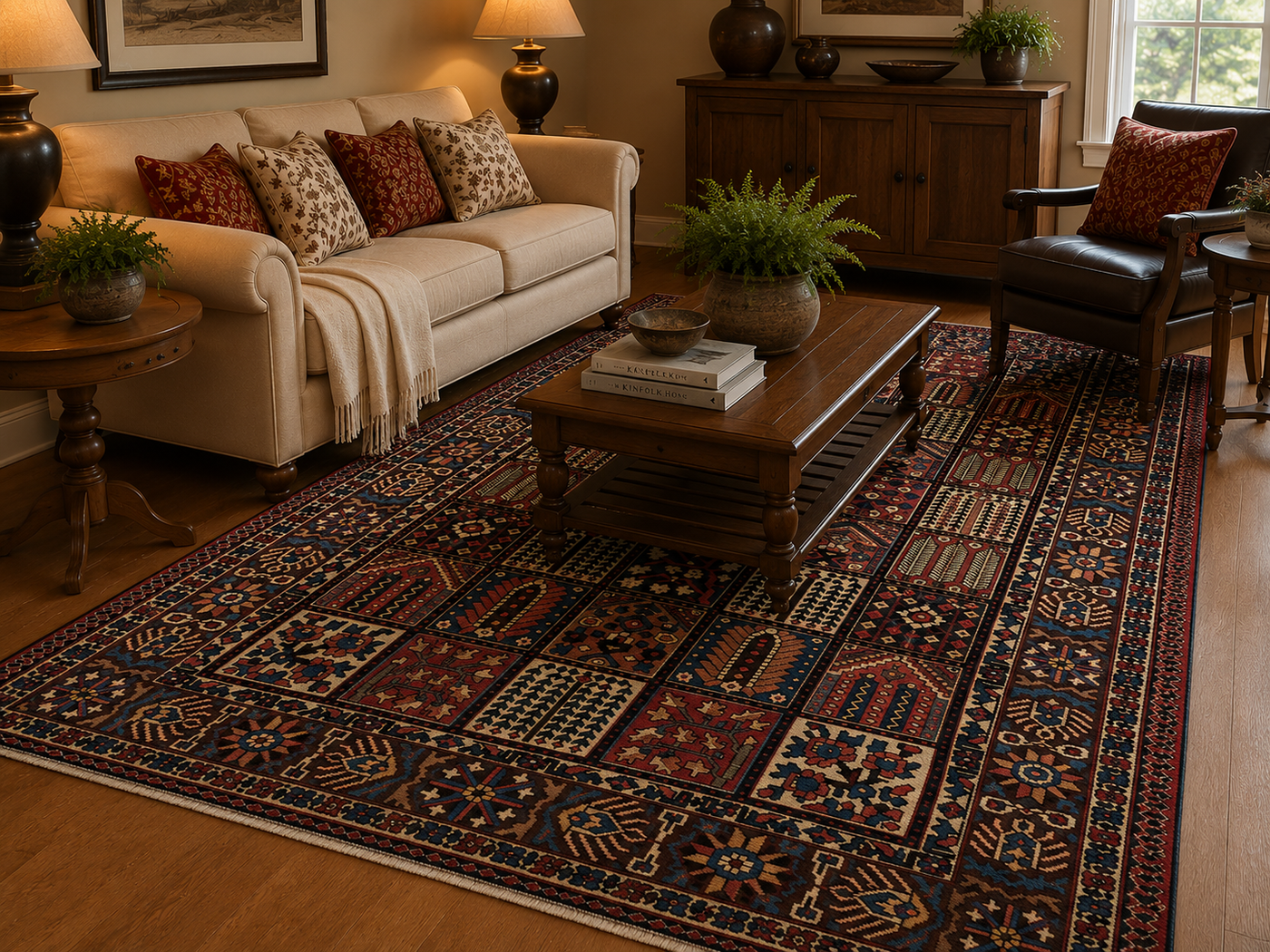 10'4" x 6'10" Handmade Persian Wool Rug room styling example
