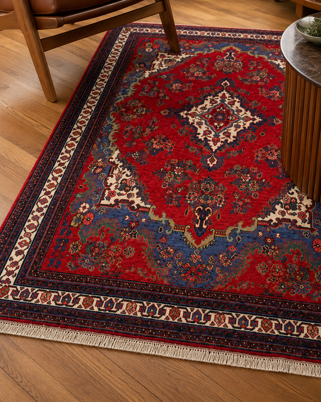 9'10" x 6'10" Handmade Persian Wool Rug wool texture and pattern detail