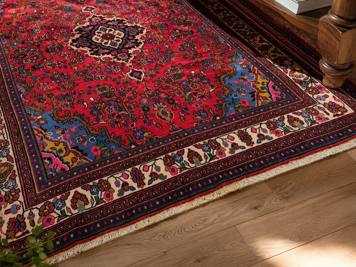 9'11" x 6'8" Handmade Persian Wool Rug wool texture and pattern detail