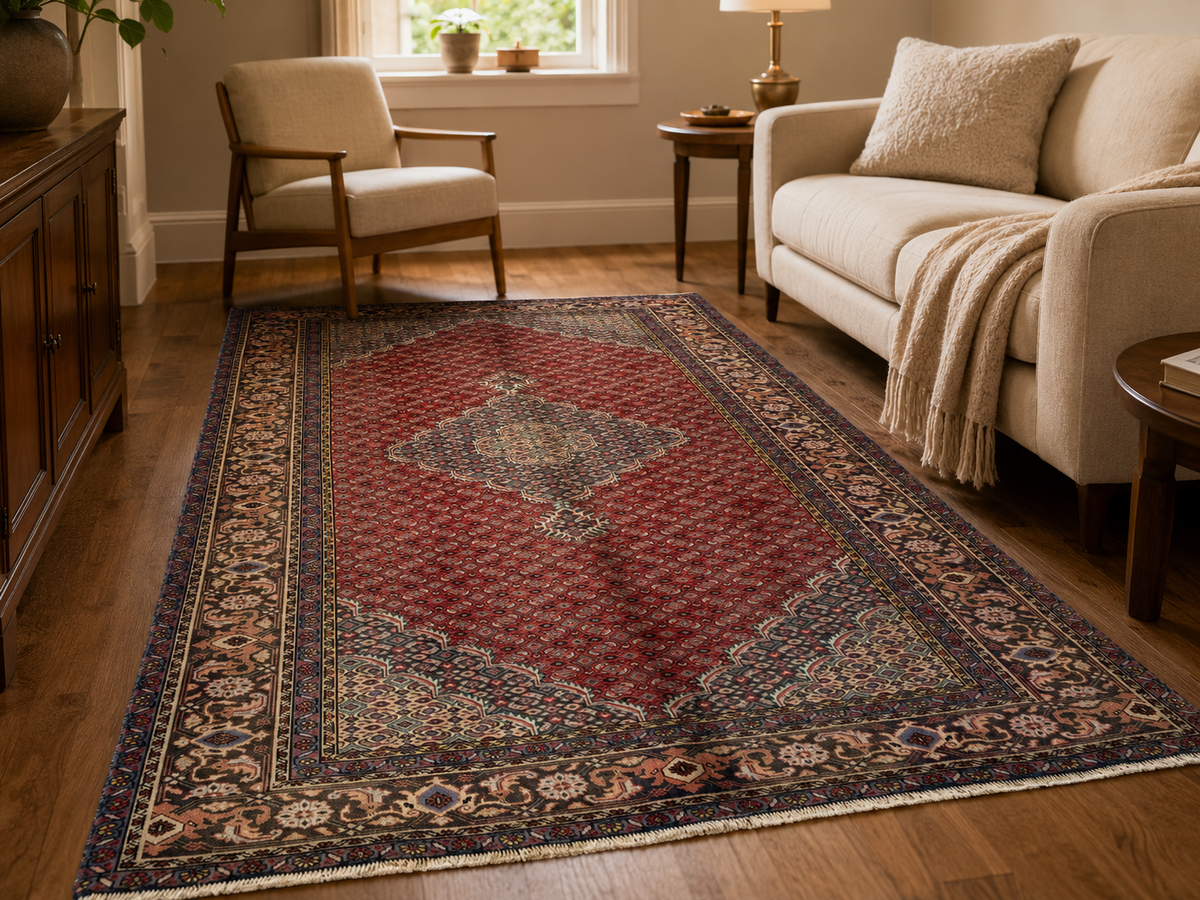 9'7" x 6'2" Handmade Persian Wool Rug room styling example
