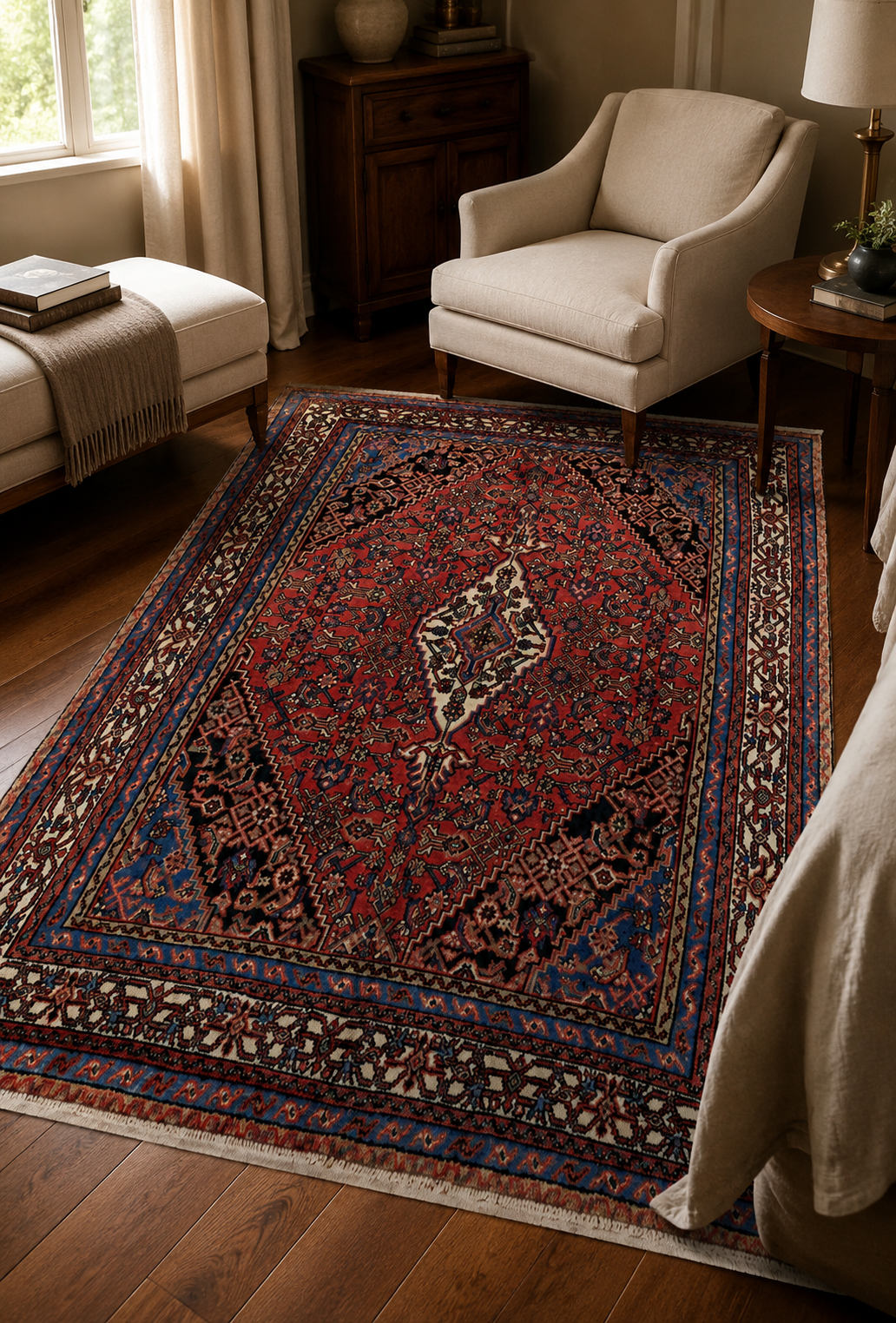 10'4" x 6'9" Handmade Persian Wool Rug room styling example