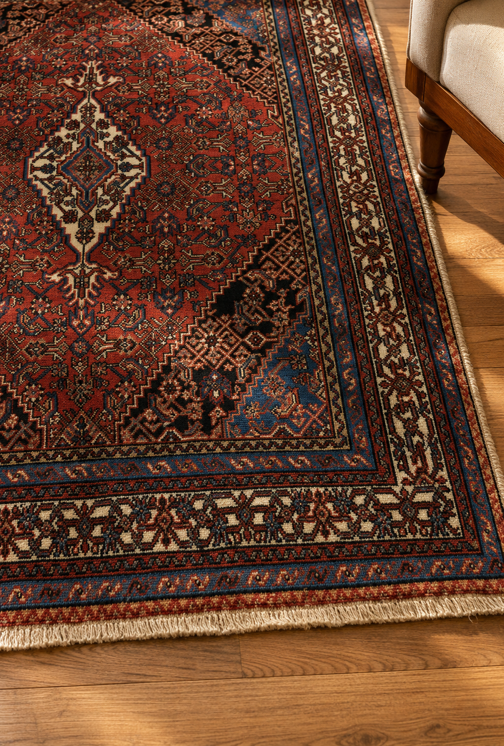 10'4" x 6'9" Handmade Persian Wool Rug wool texture and pattern detail