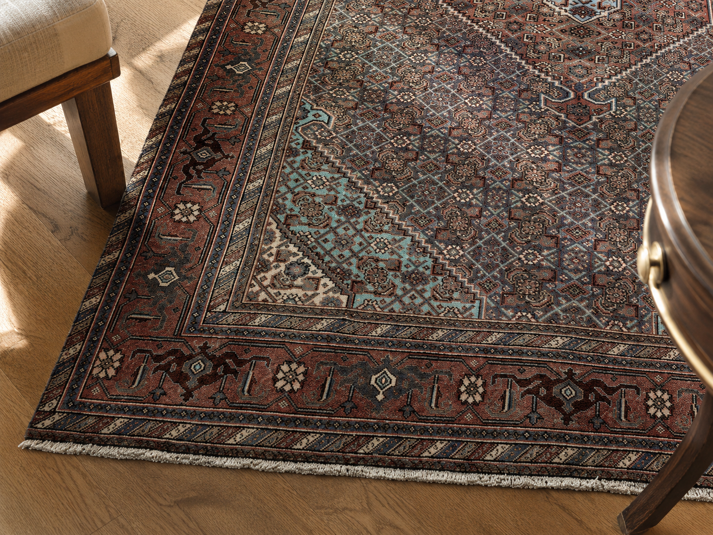 10'4" x 7'0" Handmade Persian Wool Rug wool texture and pattern detail