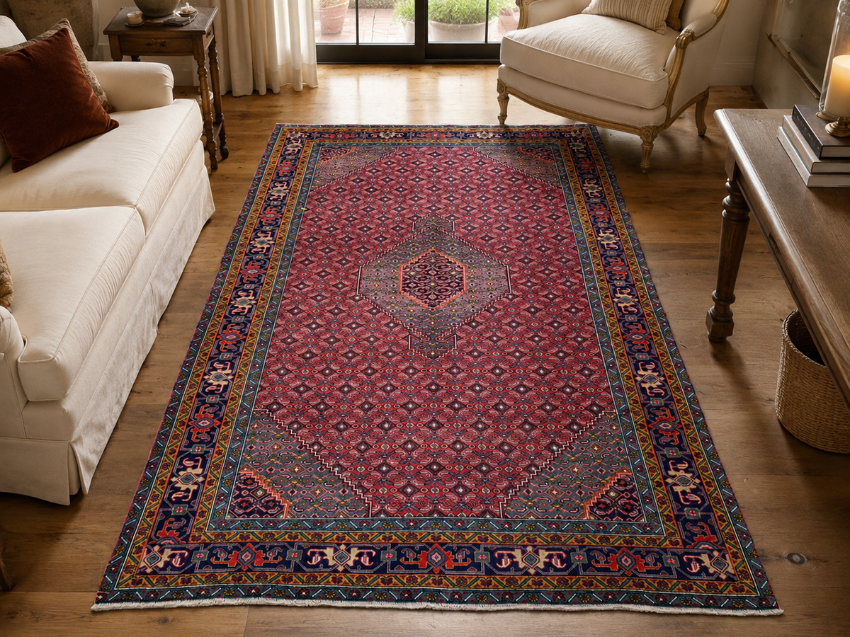 9'5" x 6'3" Handmade Persian Wool Rug room styling example