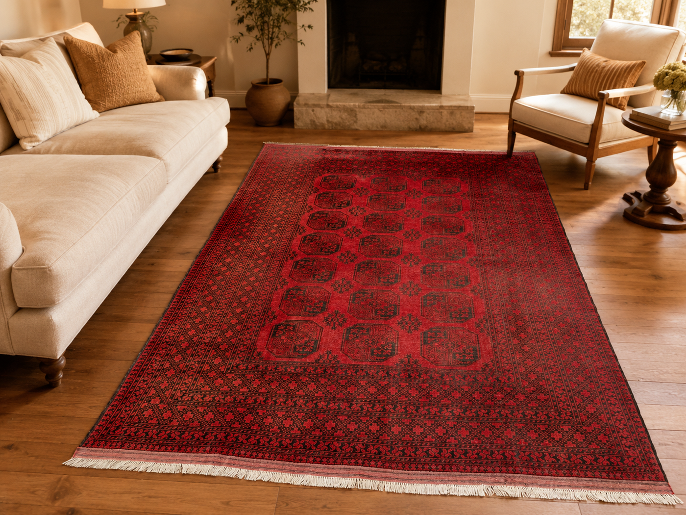 9'2" x 6'6" Handmade Persian Wool Rug room styling example