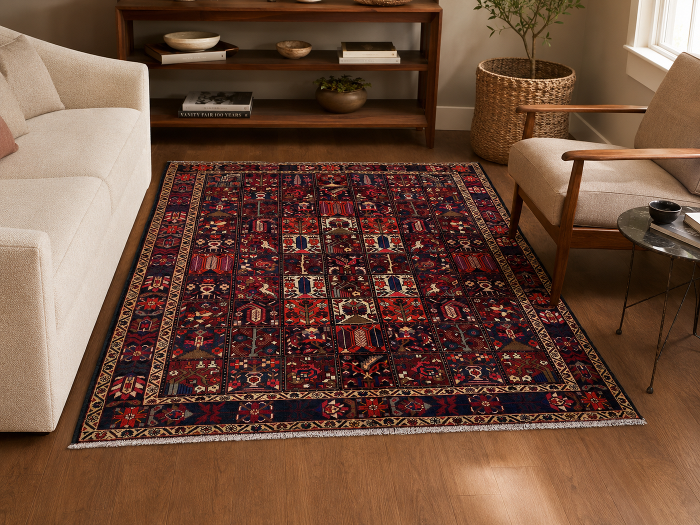 10'0" x 7'0" Handmade Persian Wool Rug room styling example