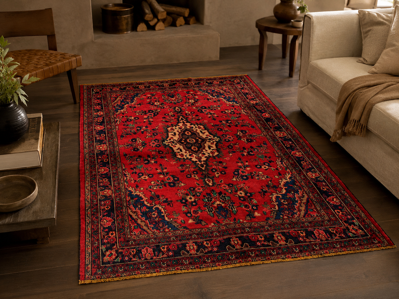 9'9" x 6'10" Handmade Persian Wool Rug room styling example