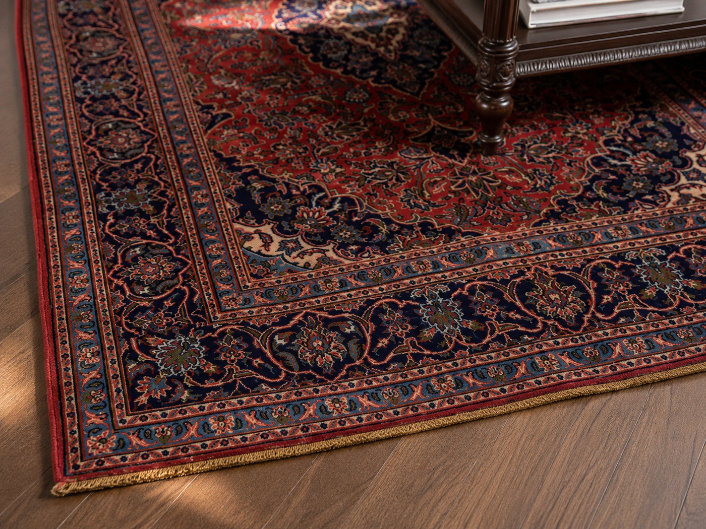 9'3" x 6'3" Handmade Persian Wool Rug wool texture and pattern detail