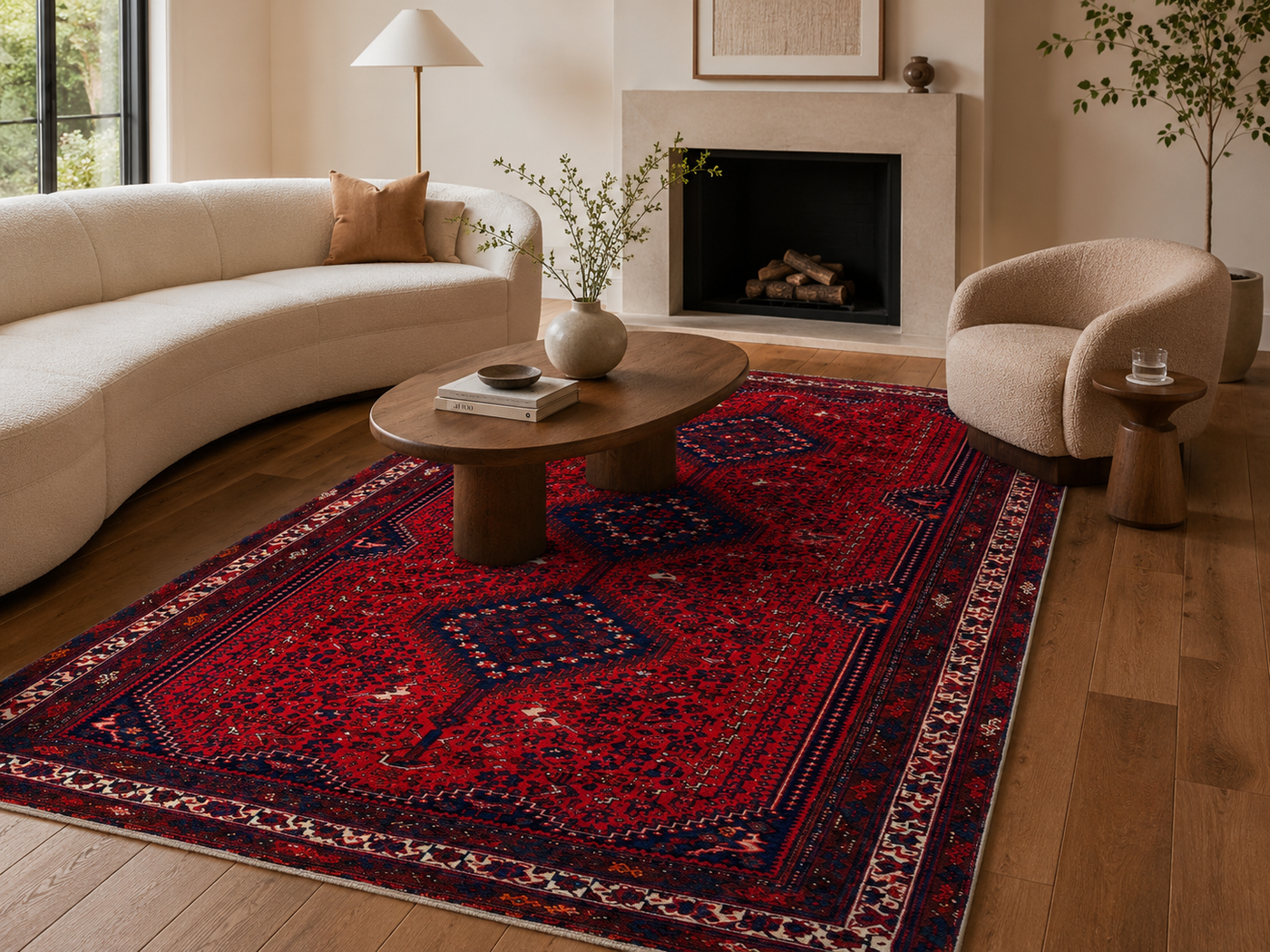 10'2" x 6'2" Handmade Persian Wool Rug styled in a room