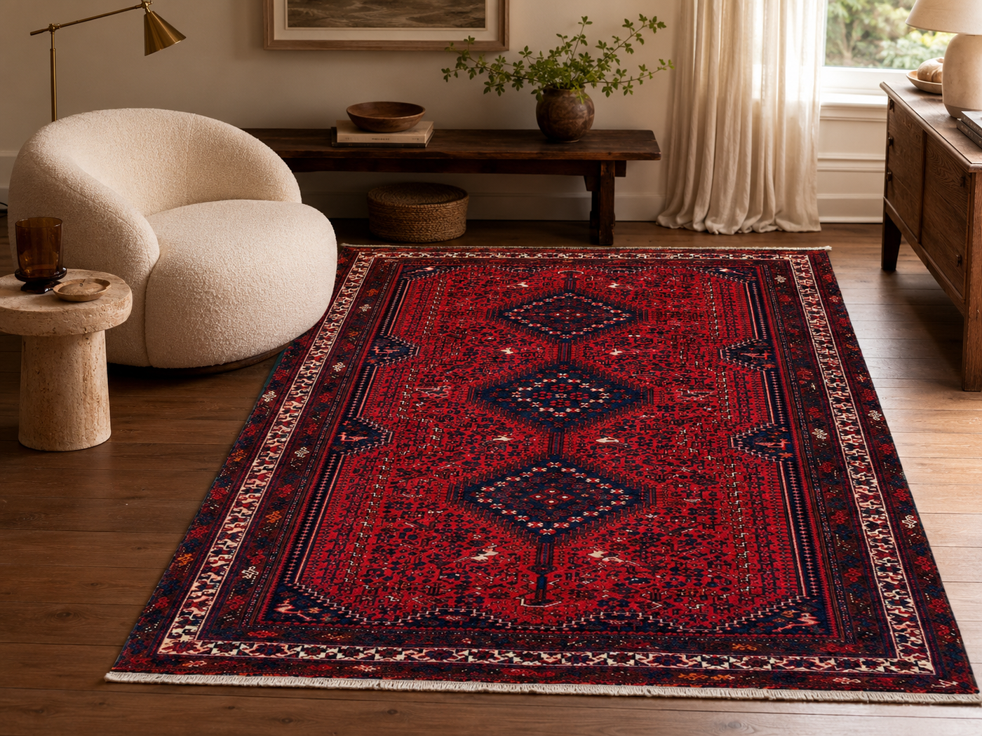 10'2" x 6'2" Handmade Persian Wool Rug room styling example