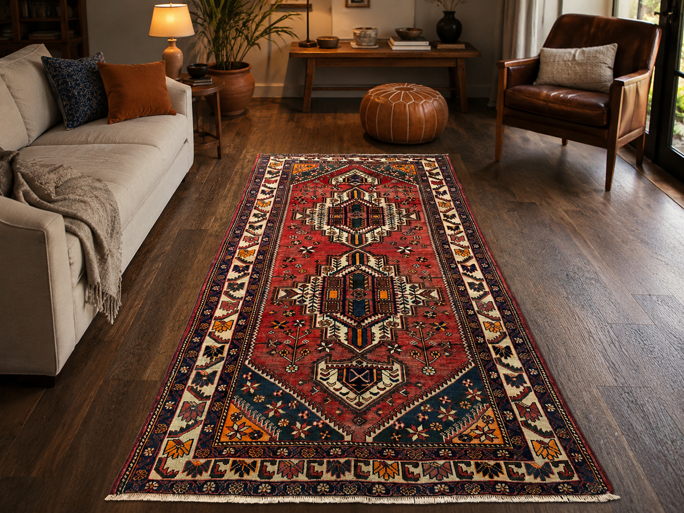 9'11" x 5'2" Handmade Persian Wool Rug room styling example