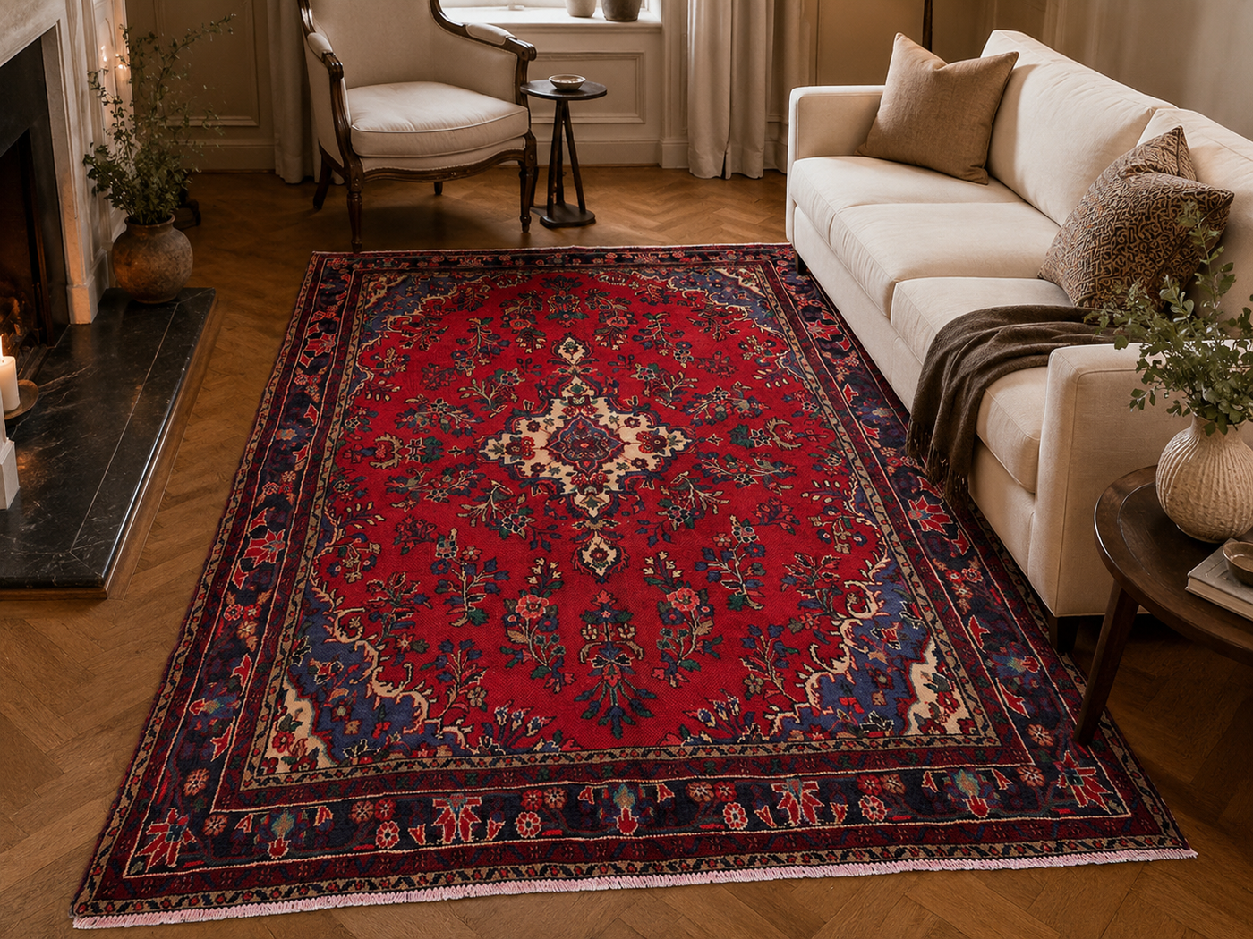 9'9" x 6'9" Handmade Persian Wool Rug room styling example