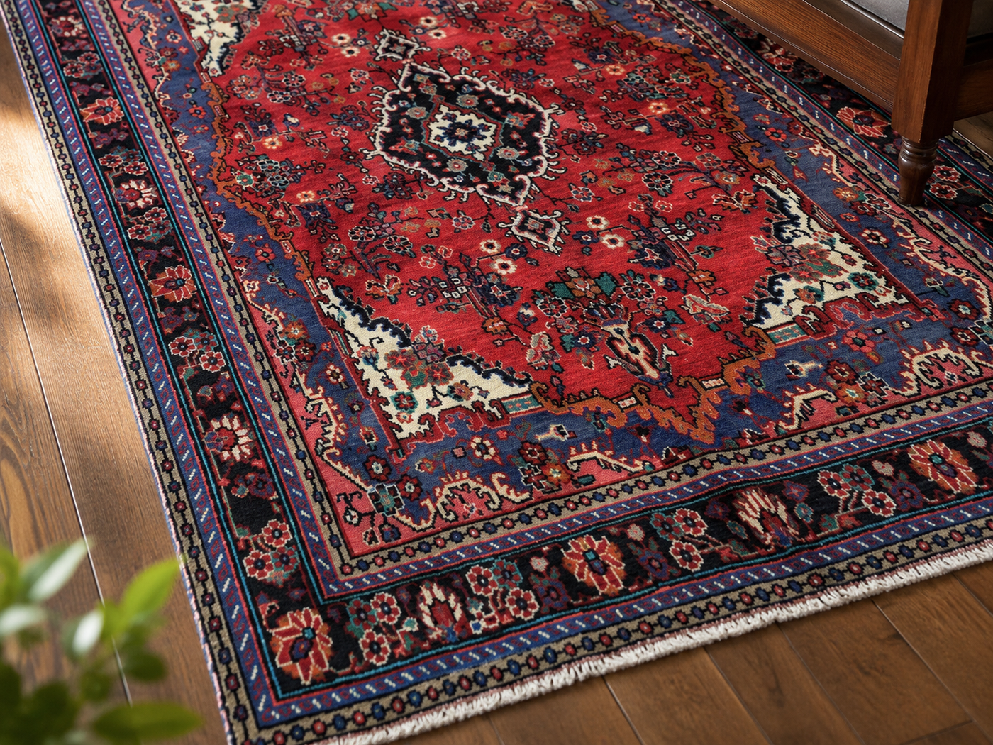 9'11" x 6'11" Handmade Persian Wool Rug wool texture and pattern detail