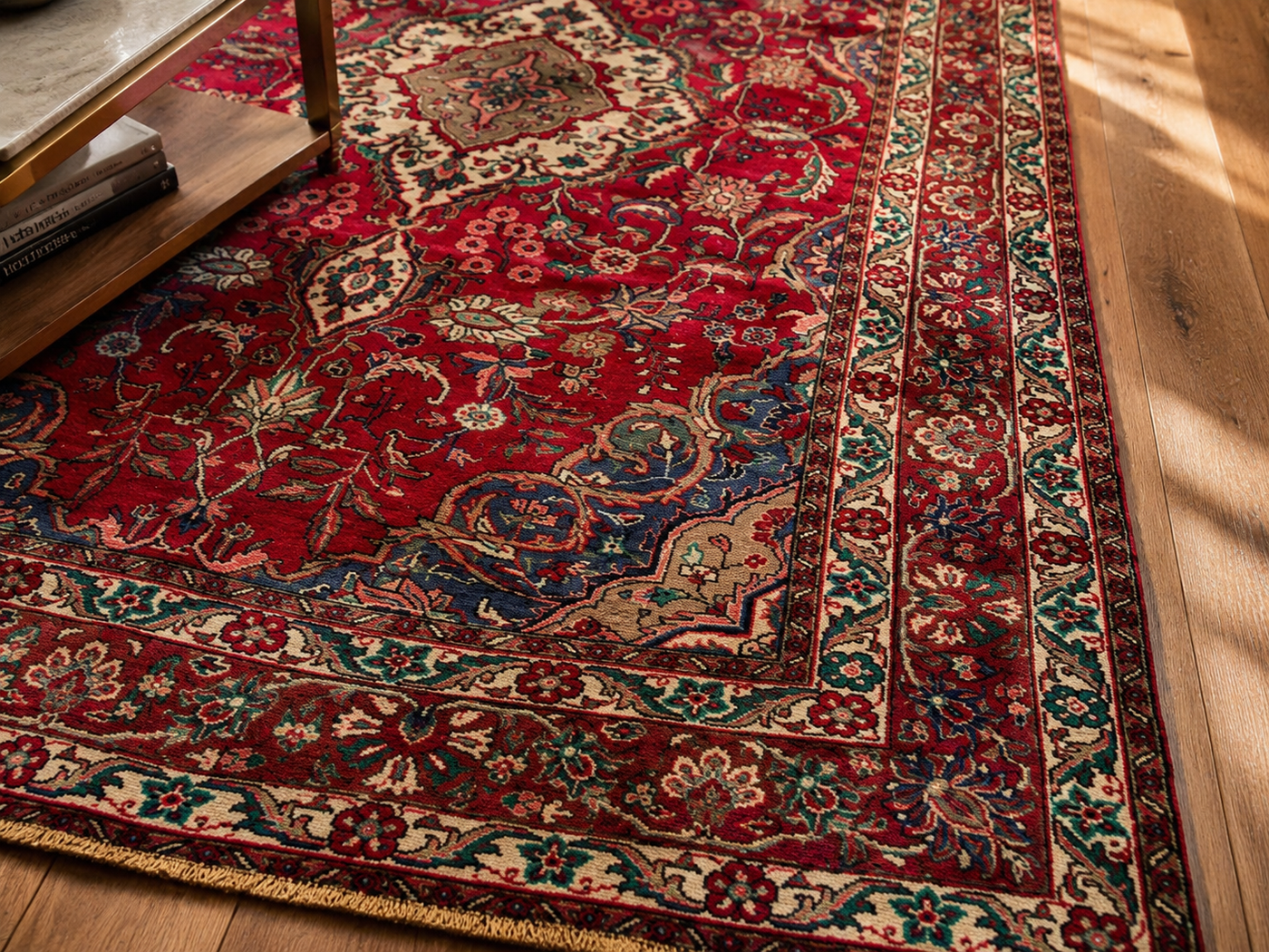 10'4" x 6'10" Handmade Persian Wool Rug wool texture and pattern detail