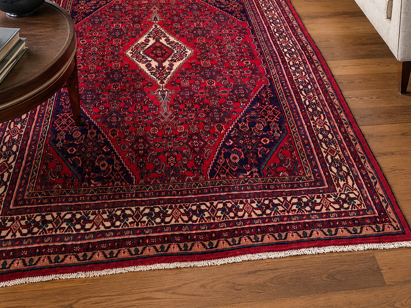 10'1" x 7'1" Handmade Persian Wool Rug wool texture and pattern detail