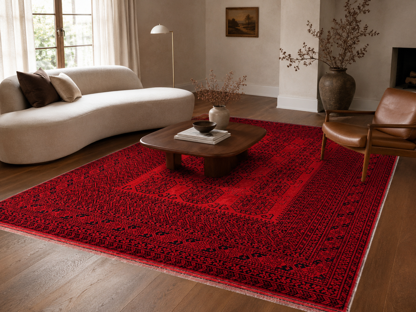 9'7" x 6'9" Handmade Persian Wool Rug styled in a room