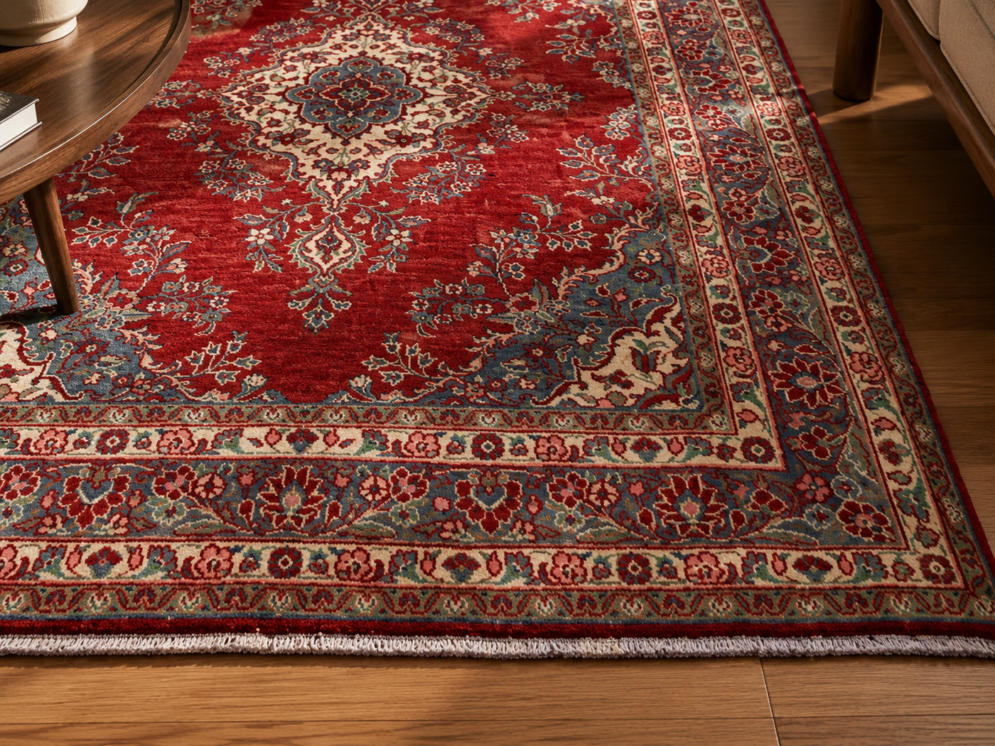 9'11" x 6'10" Handmade Persian Wool Rug wool texture and pattern detail