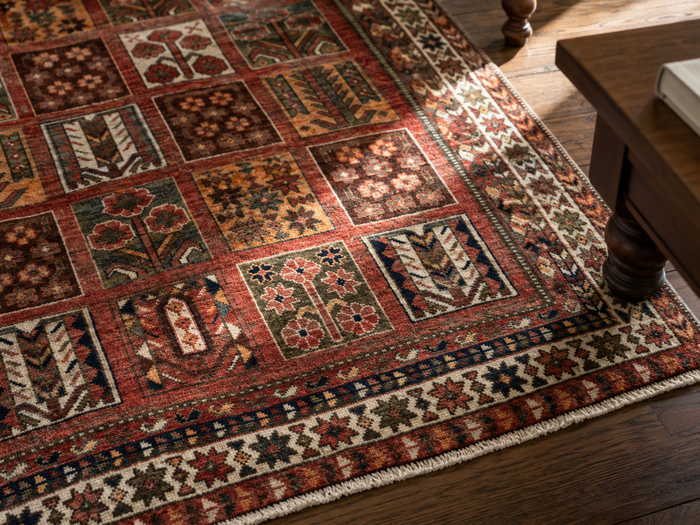 10'1" x 5'4" Handmade Persian Wool Rug wool texture and pattern detail
