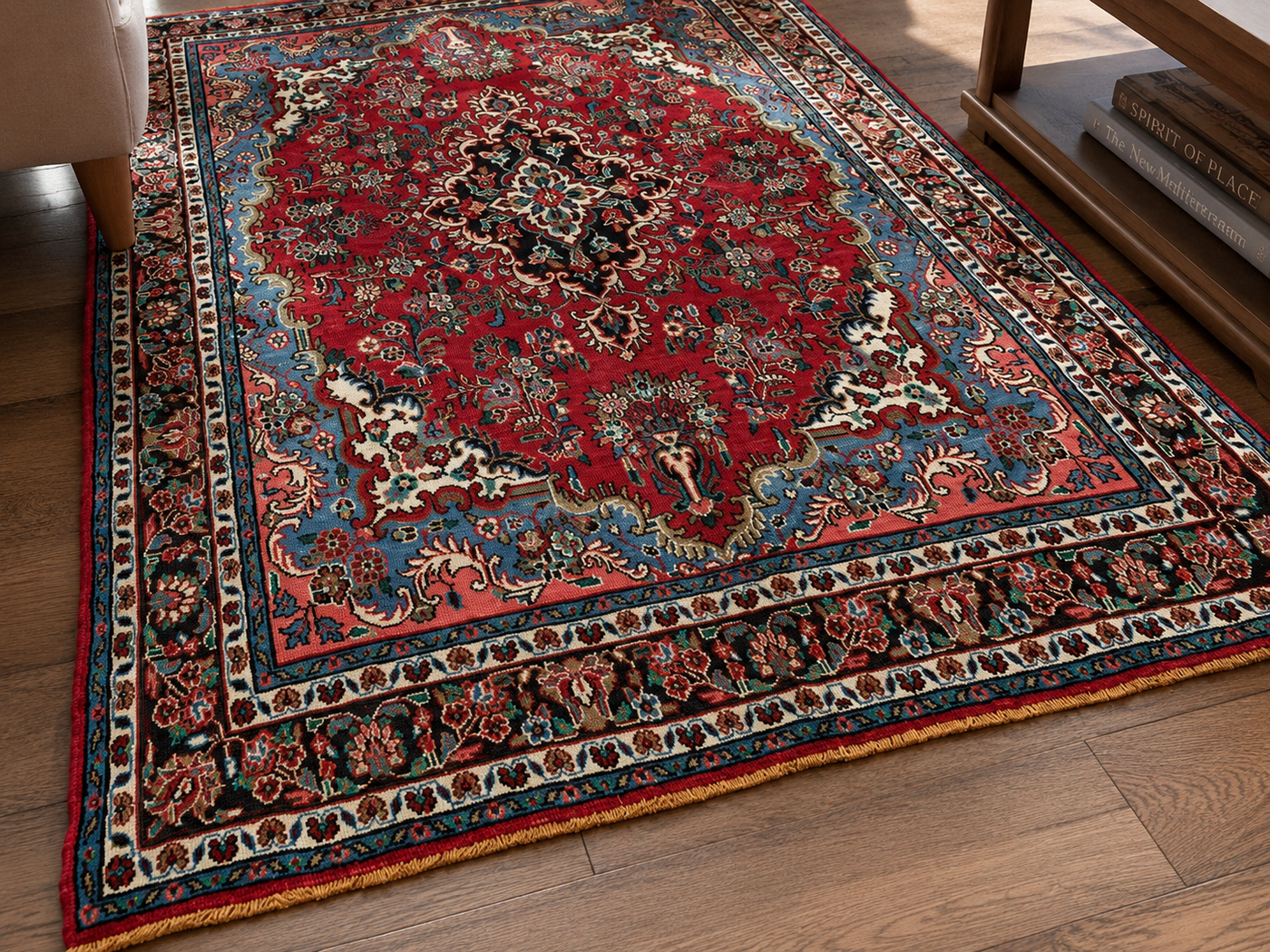 10'1" x 6'9" Handmade Persian Wool Rug wool texture and pattern detail