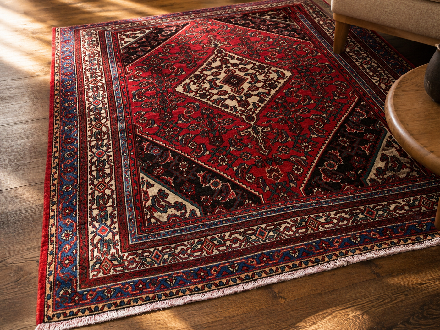 10'0" x 7'0" Handmade Persian Wool Rug wool texture and pattern detail