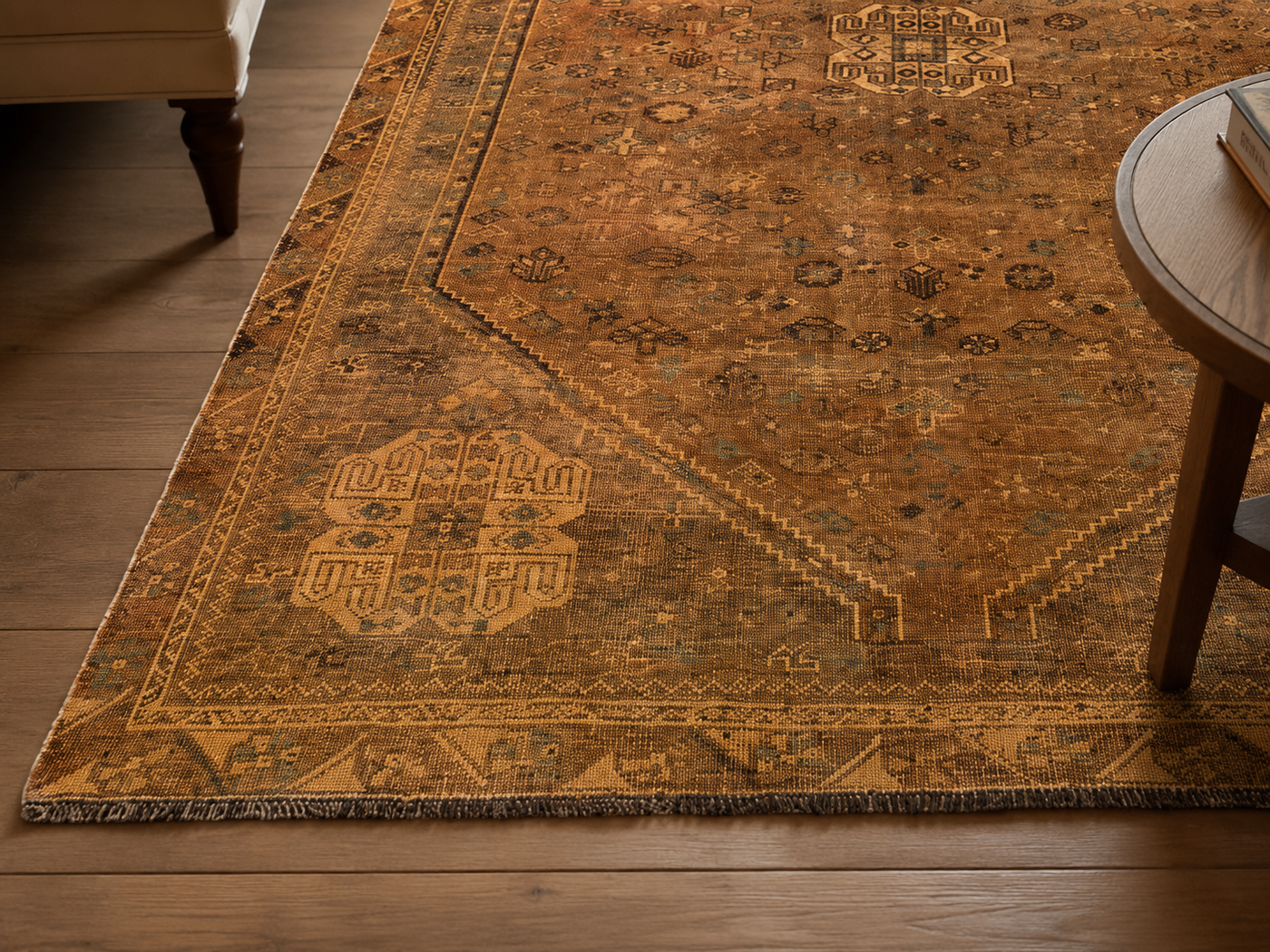 10'0" x 6'8" Handmade Persian Wool Rug wool texture and pattern detail