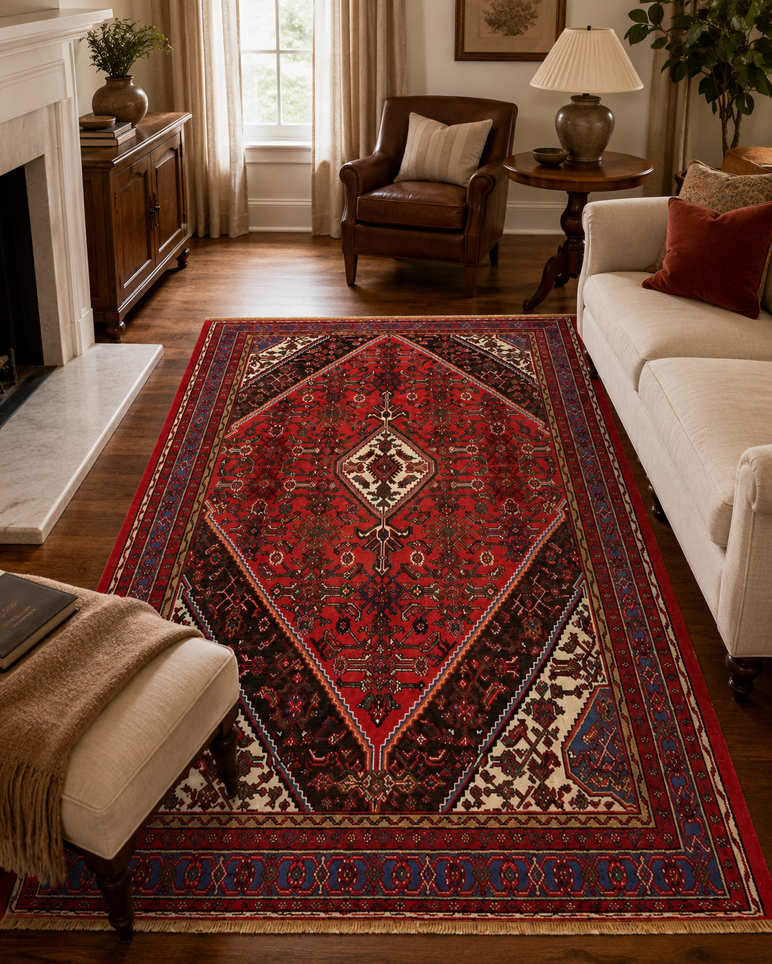 9'11" x 7'4" Handmade Persian Wool Rug room styling example