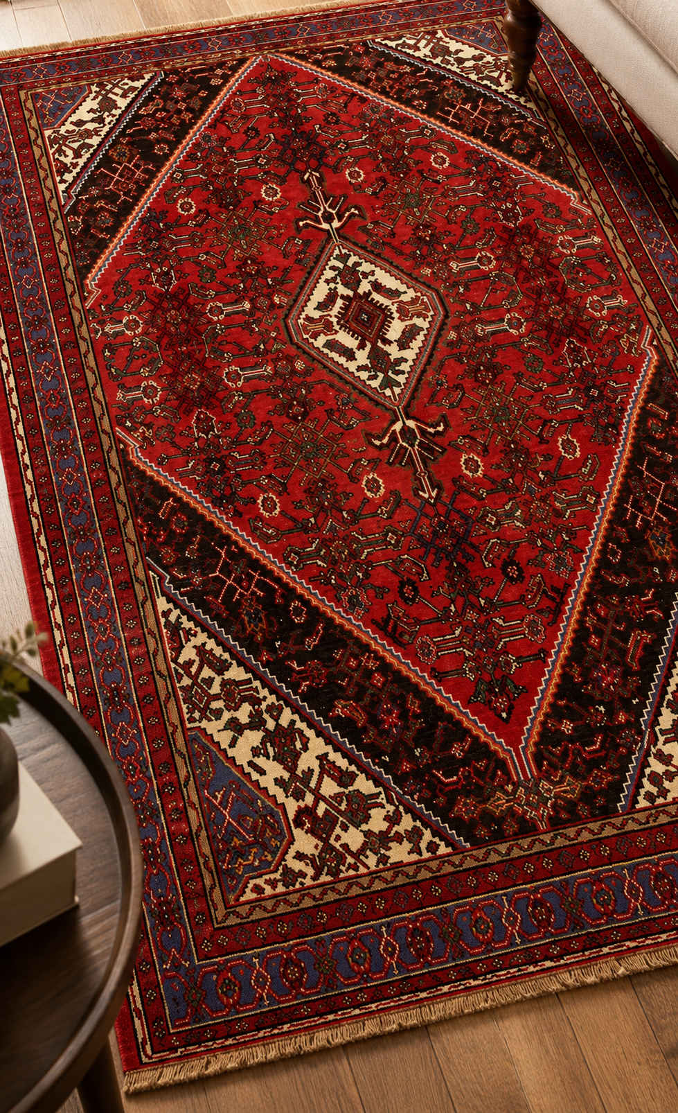 9'11" x 7'4" Handmade Persian Wool Rug wool texture and pattern detail