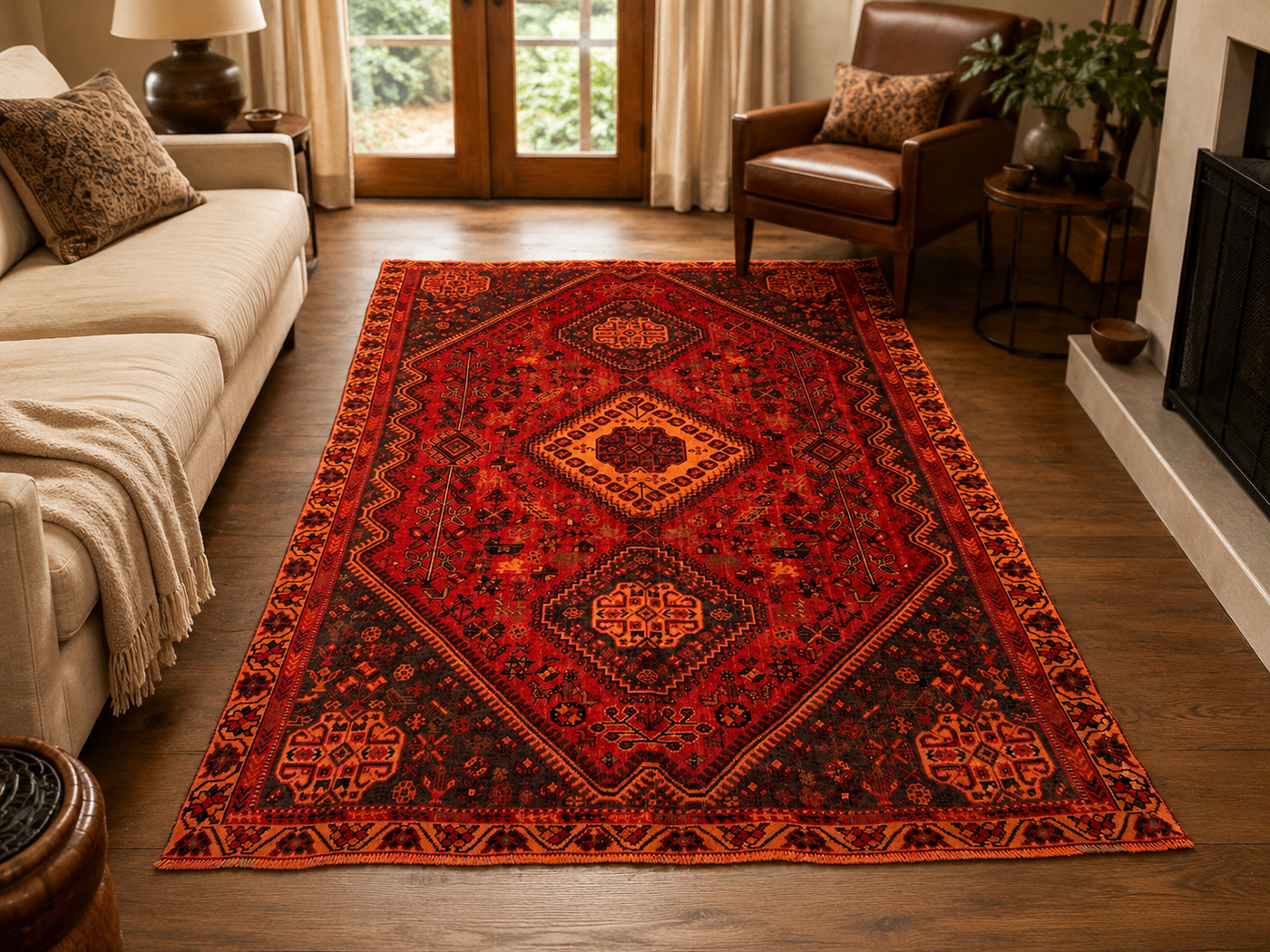 9'1" x 5'11" Handmade Persian Wool Rug room styling example