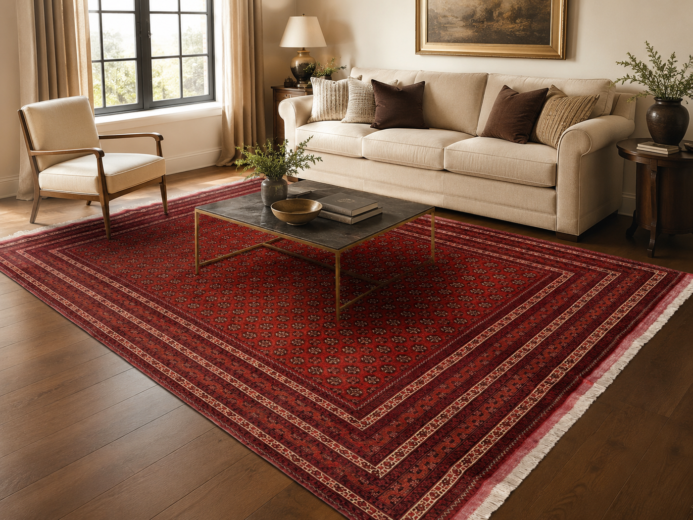9'4" x 6'7" Handmade Persian Wool Rug styled in a room