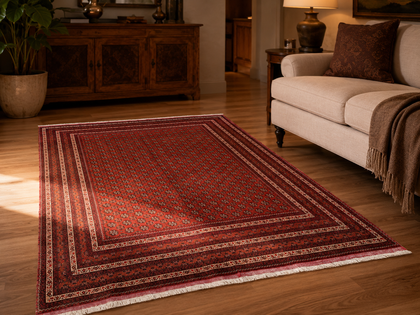 9'4" x 6'7" Handmade Persian Wool Rug room styling example
