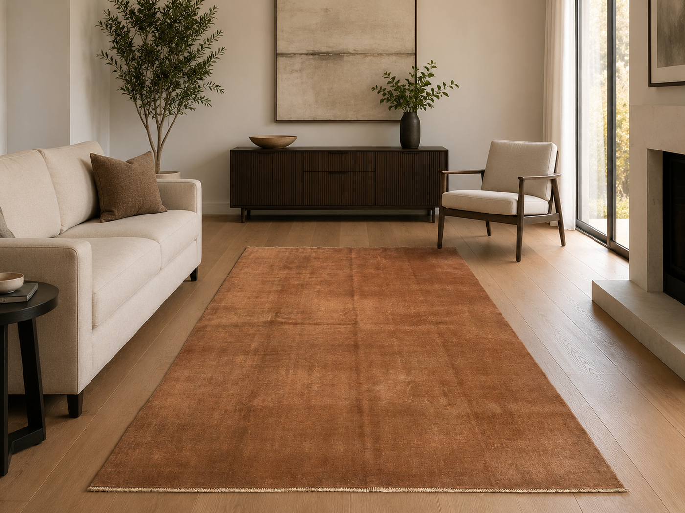 9'4" x 6'7" Handmade Persian Wool Rug styled in a room